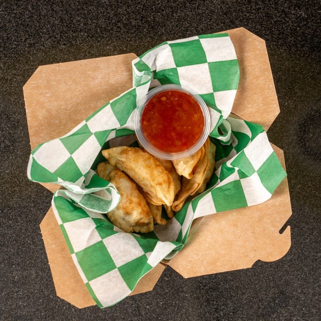Fried Chicken Dumplings.