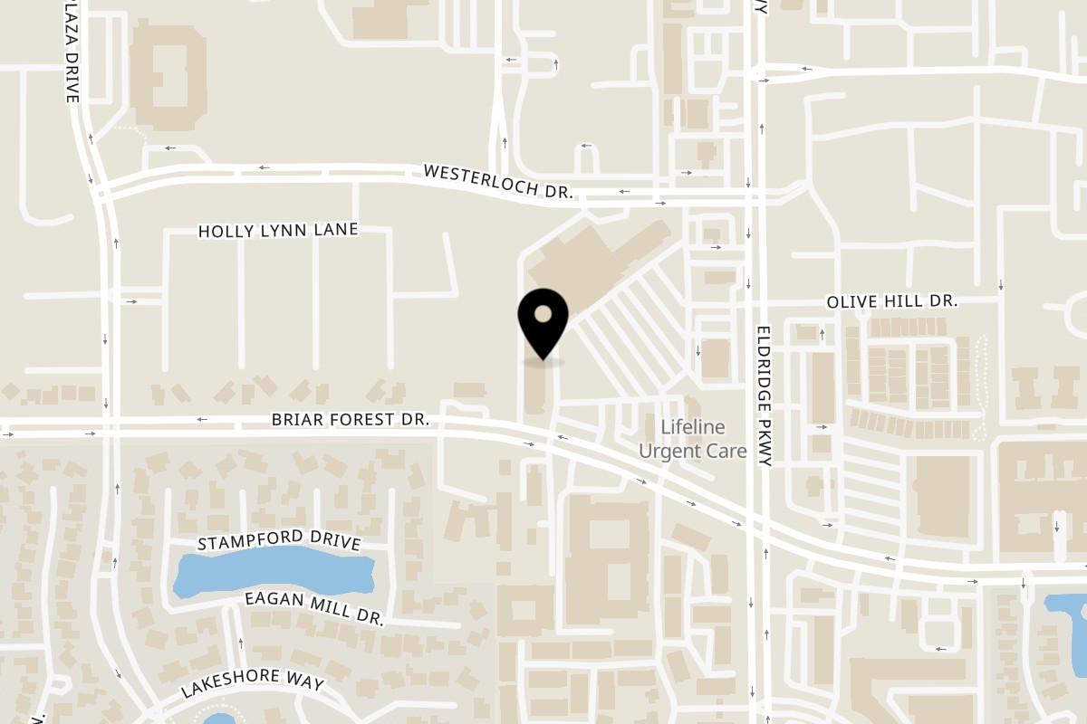 Map showing the location of KozyBear on 1560 Eldridge Pkwy #162 in Houston